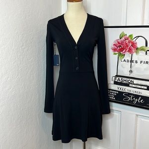 **NWT** Aritzia Wilfred Free Black Long Sleeve Dress XS
